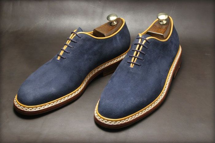 Navy suede dress shoes mens