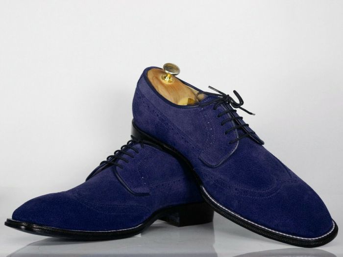 Navy suede dress shoes mens