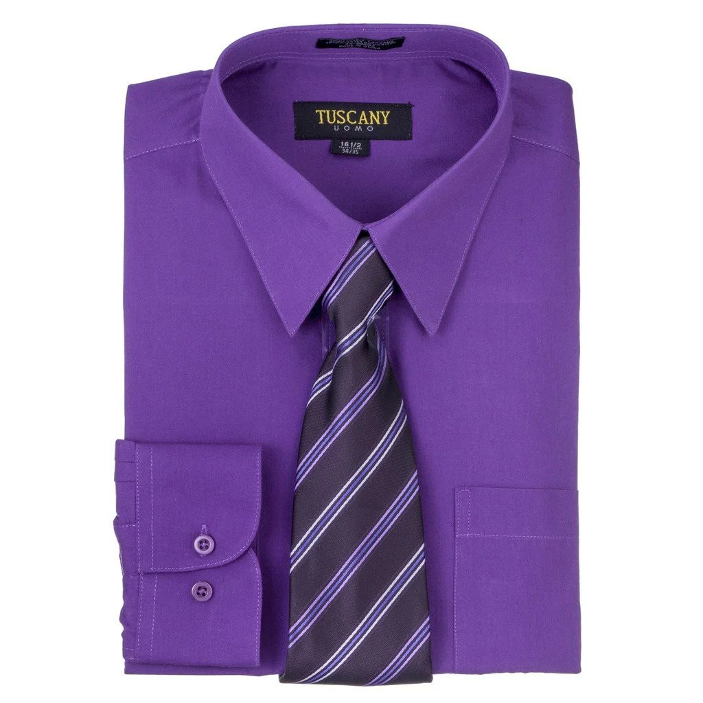 Purple mens dress shirt big and tall