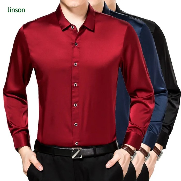 Mens silk long sleeve dress shirts