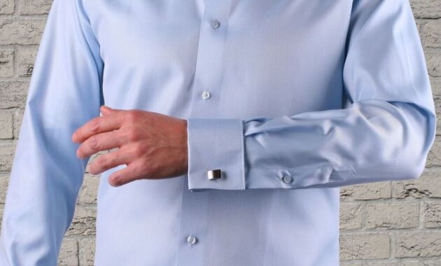 Men's white dress shirt with french cuffs