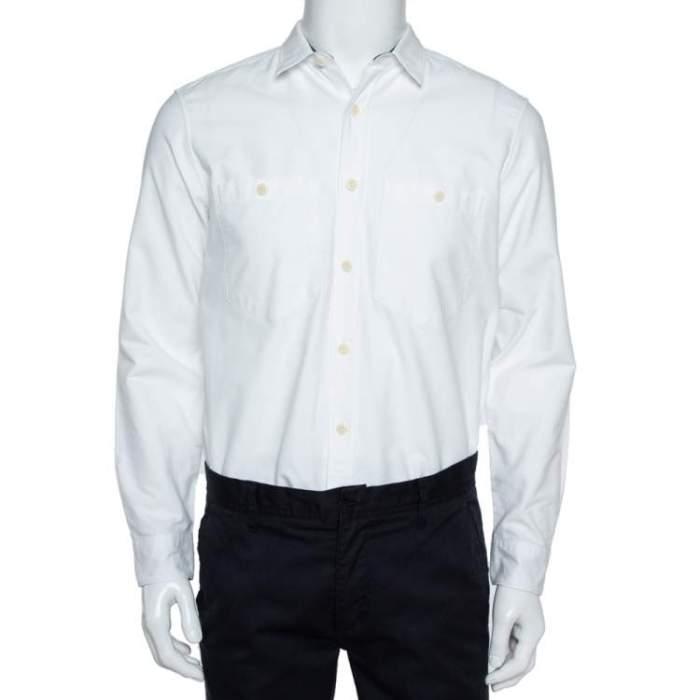 Mens white burberry dress shirt