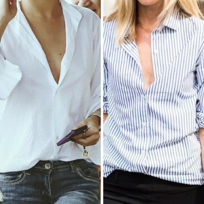 Unbuttoned dress shirt women