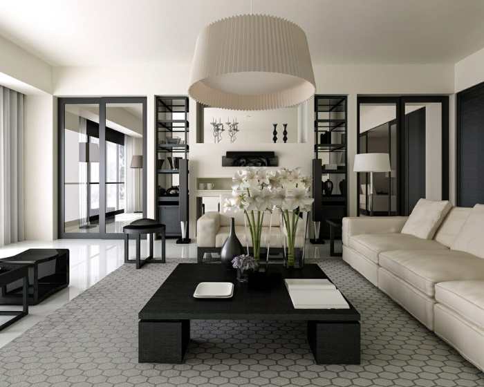 Interior white black design family milk modern