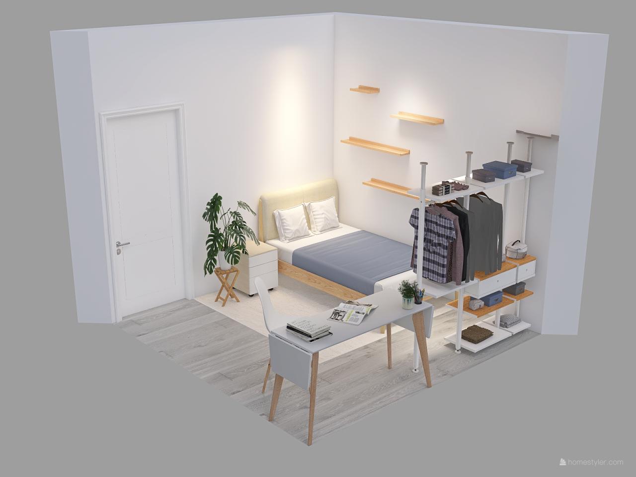 Desain interior kamar kost ukuran 3x3