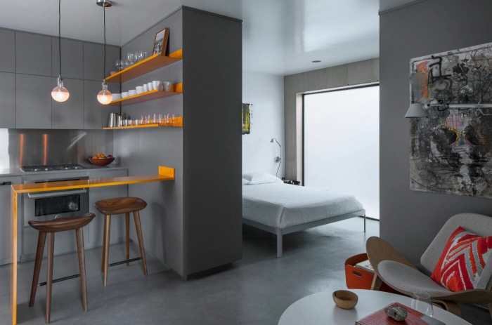 Contoh desain interior apartemen studio